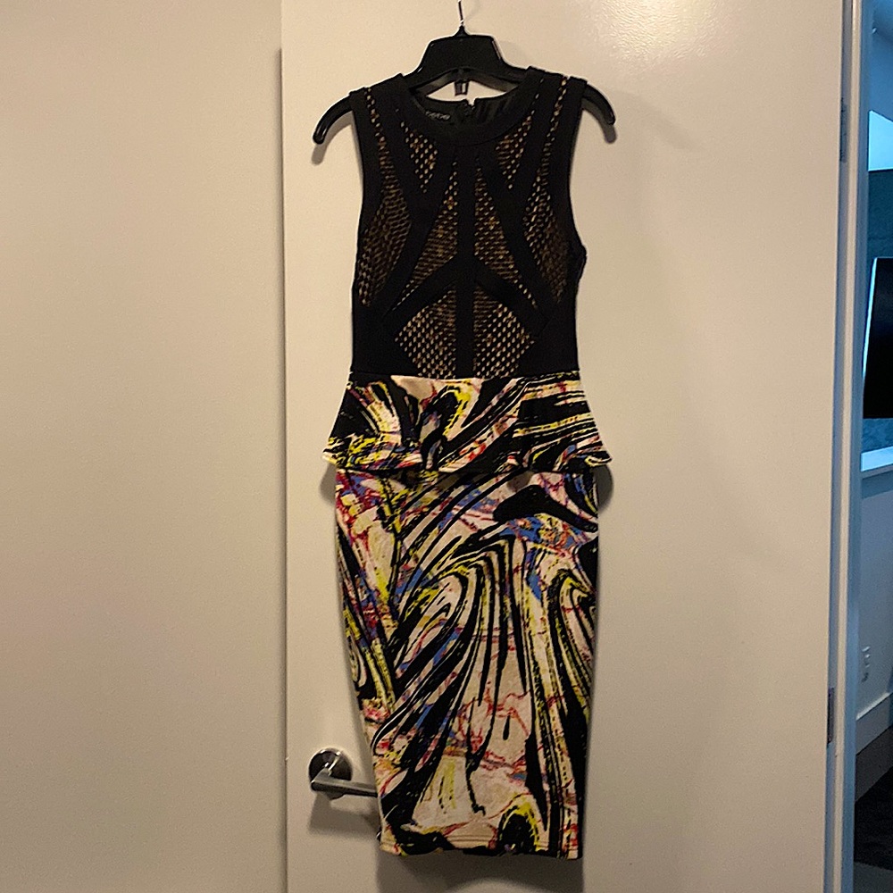 Bebe peplum midi dress